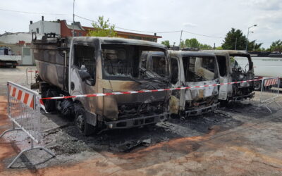 INCENDIO NELL’AREA DEDICATA  AL PARCHEGGIO  DI VIA PORTOGALLO